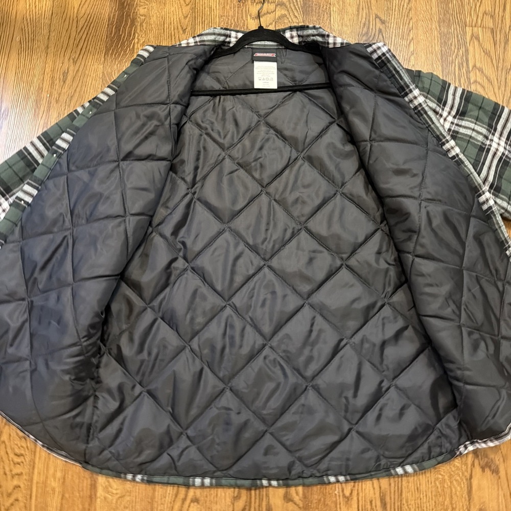Dickies Mens Large Green Insulated Button Up Flannel Jacket Plaid P204260 - Picture 15 of 15